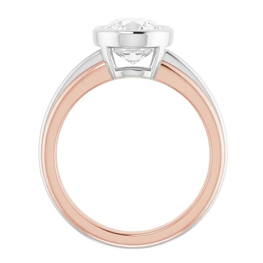 naturel oval diamant 14carats bague vue de dessus