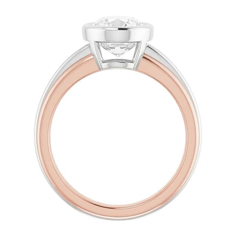 naturel oval diamant 14carats bague vue de dessus