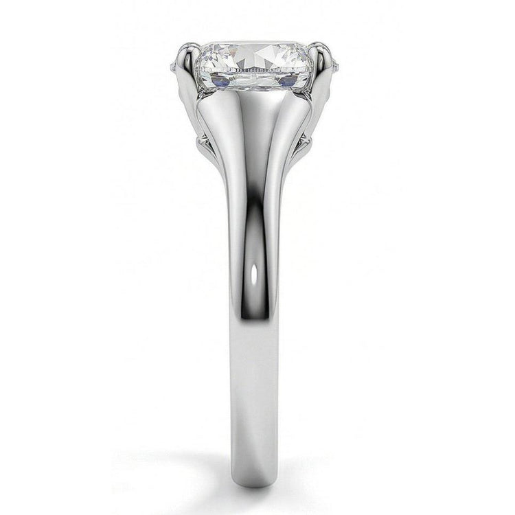 Bague De Mariage Solitaire En Or Blanc Et Véritable Diamant Solitaire De 2.25 Ct