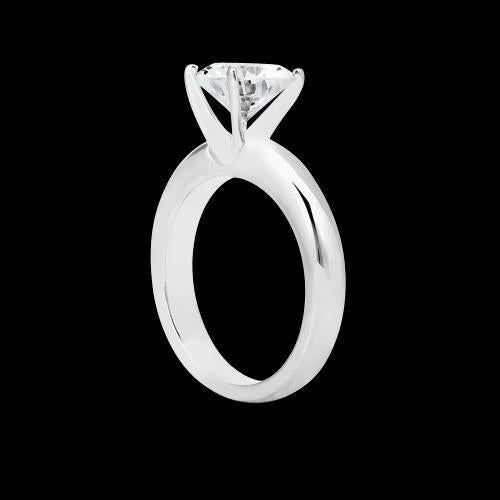 Bague De Mariage Solitaire Naturel Diamant 1.51 Carats Or Blanc Massif 14K