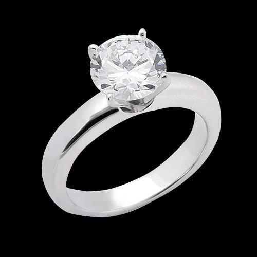 Bague De Mariage Solitaire Naturel Diamant 1.51 Carats Or Blanc Massif 14K