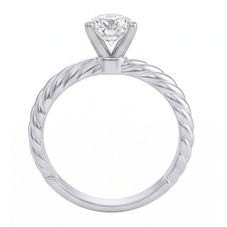 Bague De Mariage Solitaire Poire Réel Diamant Naturels Extraits des Mines ( et non cultivés en laboratoire ) 1.50 Carat Tige Style Corde