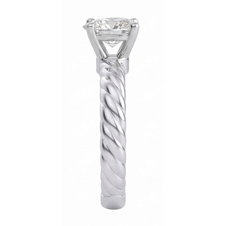Bague De Mariage Solitaire Poire Réel Diamant Naturels Extraits des Mines ( et non cultivés en laboratoire ) 1.50 Carat Tige Style Corde