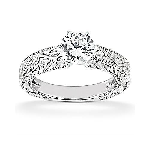 Bague De Mariage Solitaire Réel Diamant 1 Carat Sertie F VS1