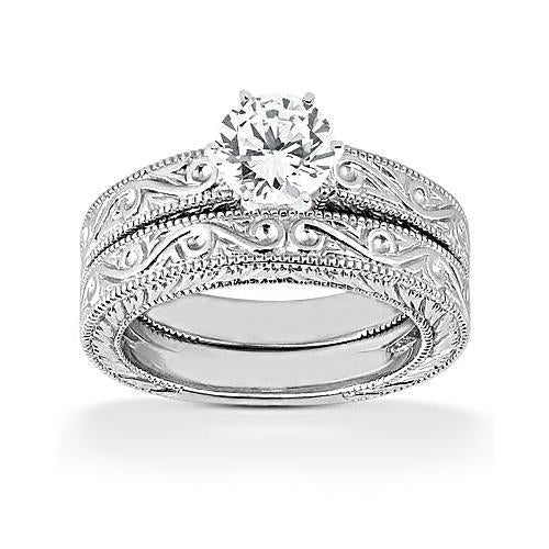 Bague De Mariage Solitaire Réel Diamant 1 Carat Sertie F VS1