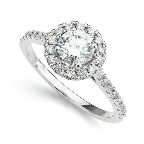 Bague De Mariage Véritable Diamant Coupe Ronde 1.80 carats Halo