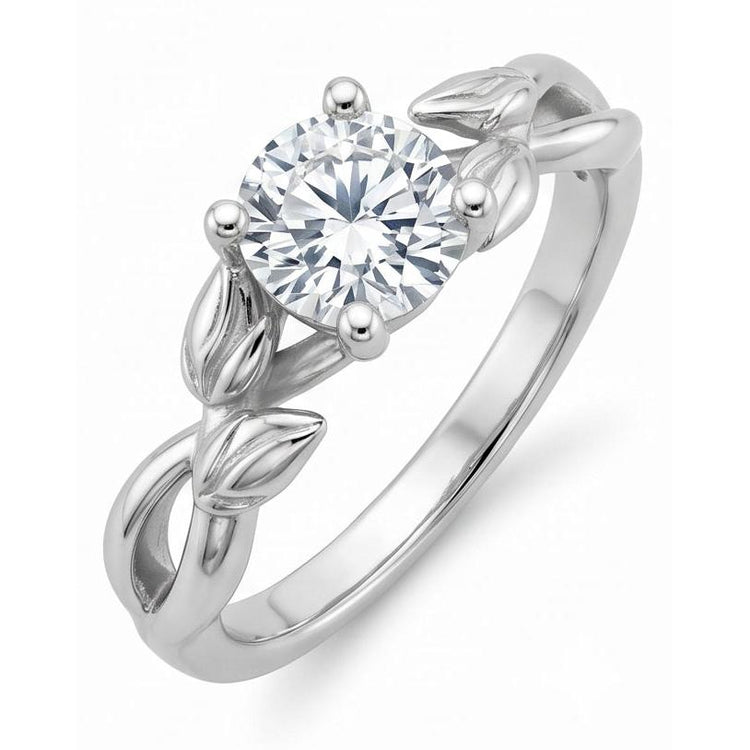 naturel round diamant 2.50carats bague sur blanc