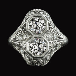 Bague De Mariage Véritable Diamant Rond Taille Ancienne Millgrain Style Antique 4.25 Carats