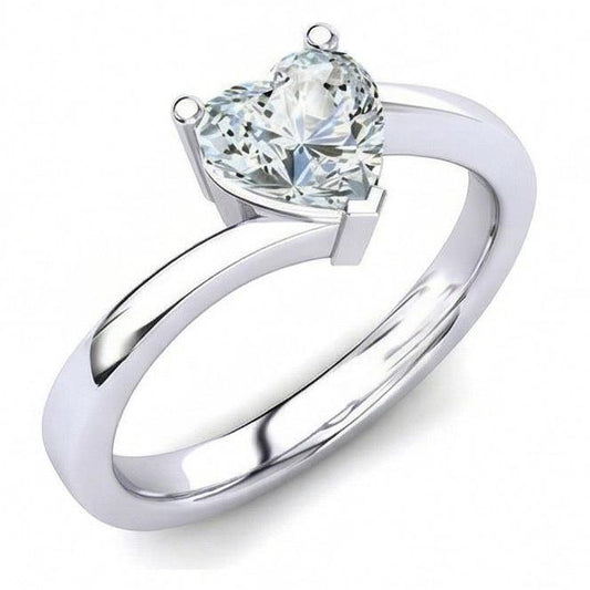 Bague De Mariage Véritable Diamant Solitaire En Forme De Cœur Etincelant De 1.75 Ct