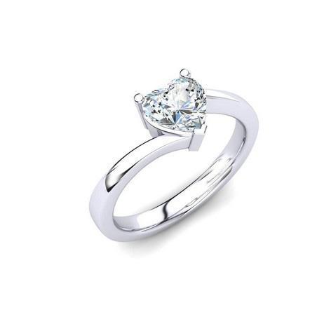 Bague De Mariage Véritable Diamant Solitaire En Forme De Cœur Etincelant De 1.75 Ct