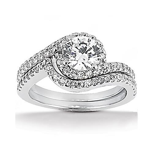 Bague De Mariage Véritable Diamant Solitaire Fiançailles Avec Accents 2 Ct. Femmes Bijoux Nouveau