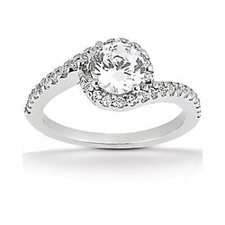 Bague De Mariage Véritable Diamant Solitaire Fiançailles Avec Accents 2 Ct. Femmes Bijoux Nouveau