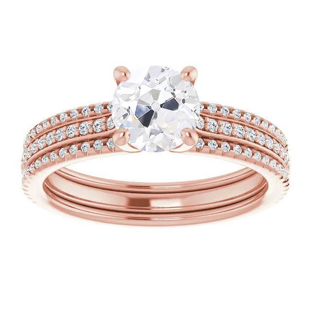 Bague De Mariage Véritable Diamant Taille Ancienne Sertie D'Un Anneau En Or 6.50 Carats 14K
