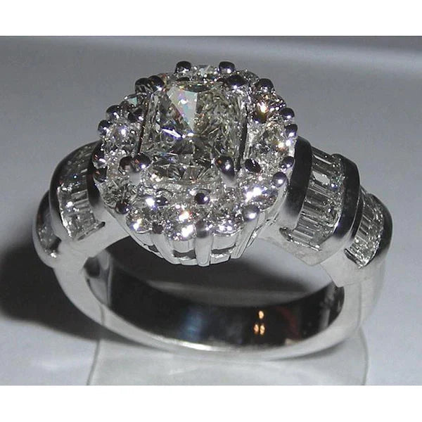 Bague De Mariage à L'Aspect Antique De 3 Carats Réel Diamant
