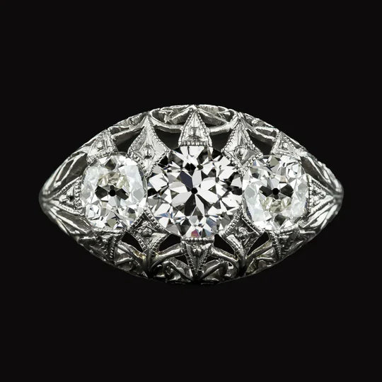 Bague De Mariée à L'Aspect Antique De 5 Carats Réel Diamant