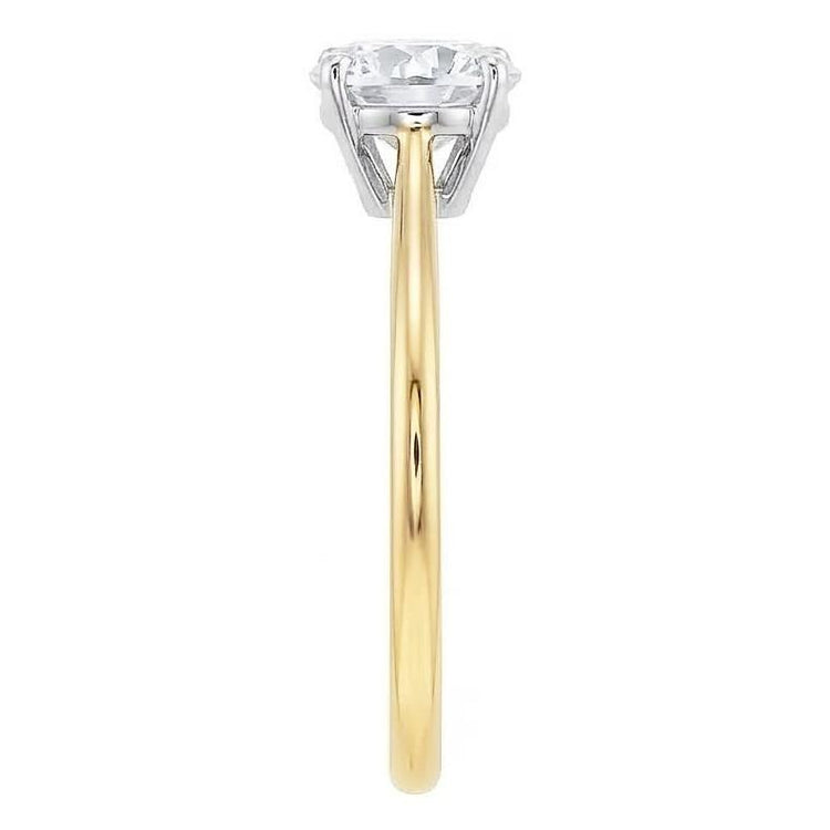 Bague De Promesse Réel Diamant Naturels Extraits des Mines ( et non cultivés en laboratoire ) Solitaire Coupe Ronde 1 Carat Or Jaune 14K
