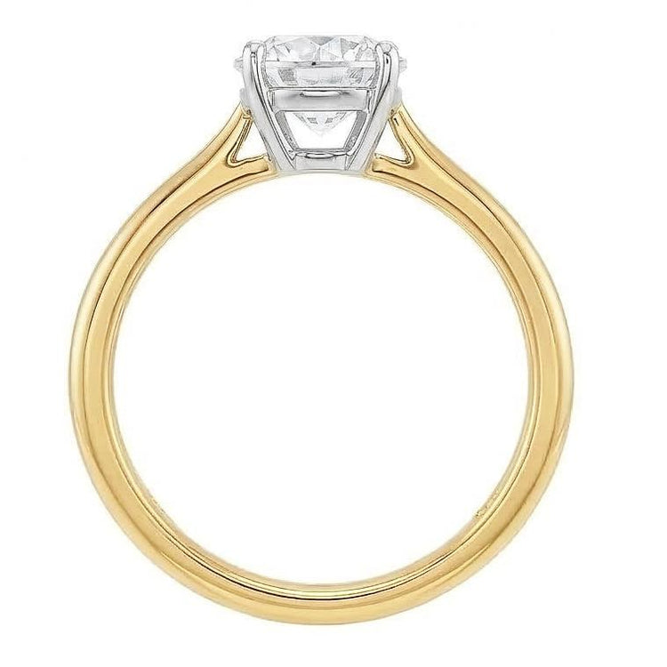 Bague De Promesse Réel Diamant Naturels Extraits des Mines ( et non cultivés en laboratoire ) Solitaire Coupe Ronde 1 Carat Or Jaune 14K
