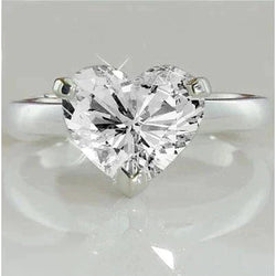 Bague De Promesse Solitaire Naturel Diamant Coeur