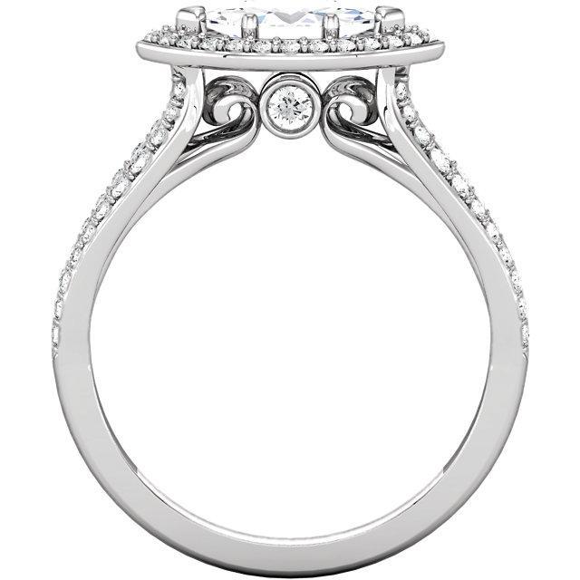 Bague De Réel Diamant Fiançailles Style Halo Marquise En Or Blanc 14K 1.75 Carats