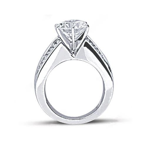 Bague De Véritable Diamant Fiançaille En Or Blanc A 4,25 Ct Bijoux De Haute Qualité Nouveau