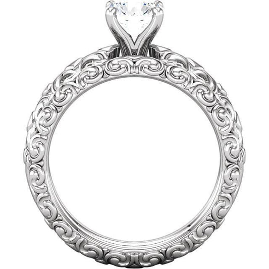 Bague De Véritable Diamant Fiançailles Solitaire De Style Antique 1.50 Carats