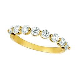 Bague Demi-Eternité Réel Diamants 1 Carat Bijoux En Or Jaune 14K