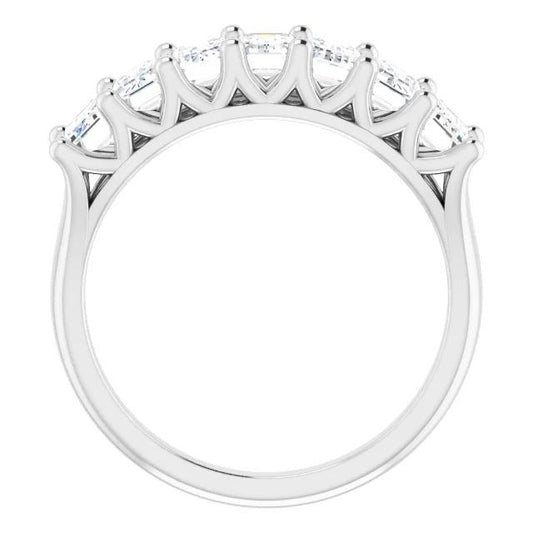 Bague Demi-éternité Naturel Diamant Emeraude 4.55 Carats Bijoux En Or Pour Femme