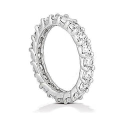 Bague D'éternité De Fiançailles En Or Blanc 3 Carats Avec Véritable Diamants Nouveau