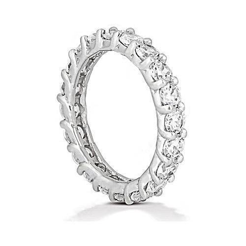 Bague D'éternité De Fiançailles En Or Blanc 3 Carats Avec Véritable Diamants Nouveau