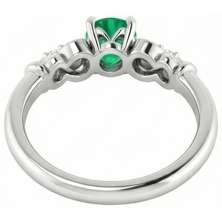Bague Diamant Naturels Extraits des Mines ( et non cultivés en laboratoire ) 1.10 Carats Vert Emeraude Bijoux Style Vintage