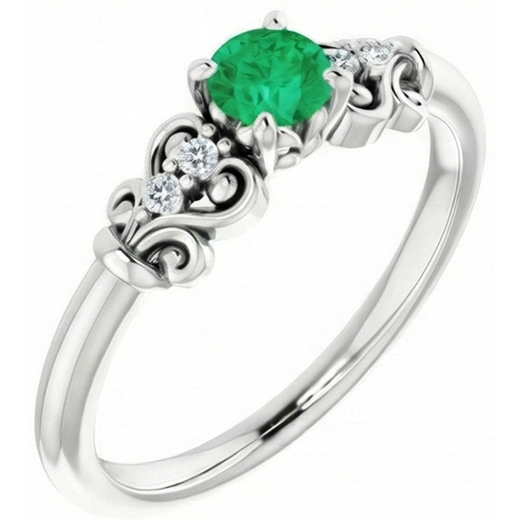 Bague Diamant Naturels Extraits des Mines ( et non cultivés en laboratoire ) 1.10 Carats Vert Emeraude Bijoux Style Vintage