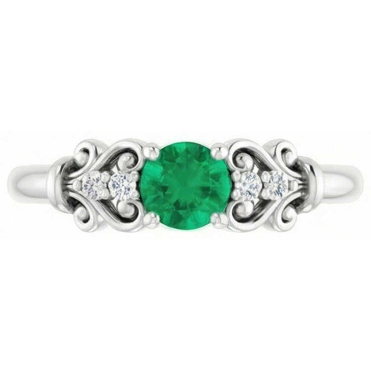 Bague Diamant Naturels Extraits des Mines ( et non cultivés en laboratoire ) 1.10 Carats Vert Emeraude Bijoux Style Vintage