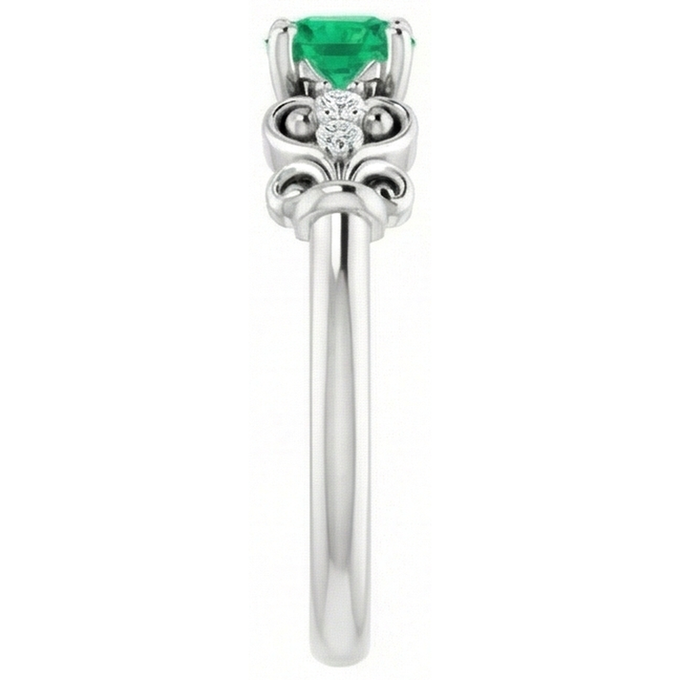 Bague Diamant Naturels Extraits des Mines ( et non cultivés en laboratoire ) 1.10 Carats Vert Emeraude Bijoux Style Vintage