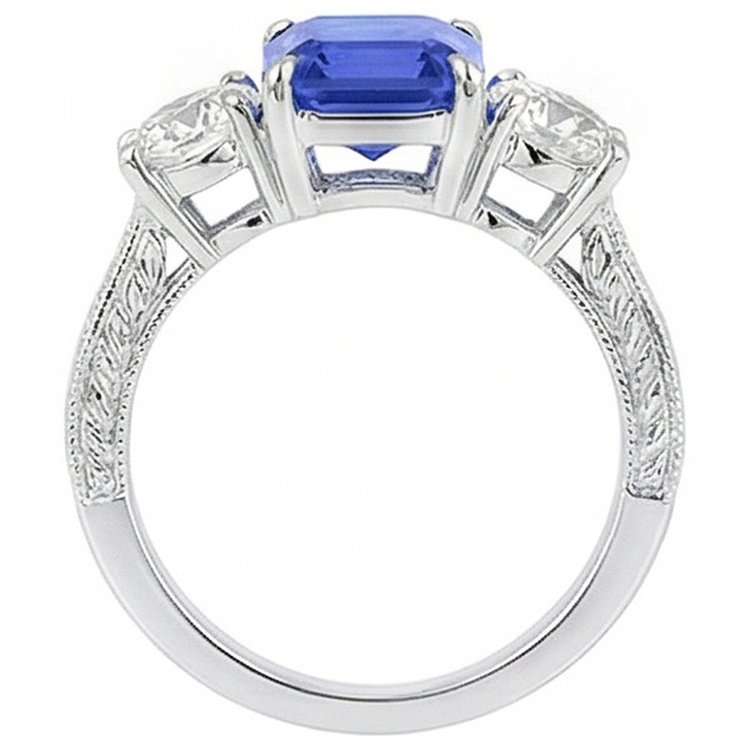 naturel diamant 3carats bague vue de profil