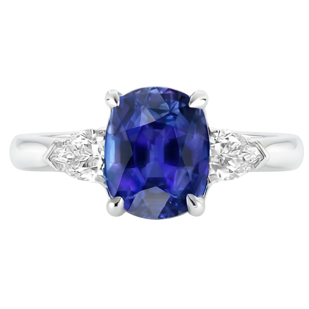 naturel oval diamant 3carats bague angle de côté