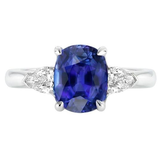 naturel oval diamant 3carats bague angle de côté