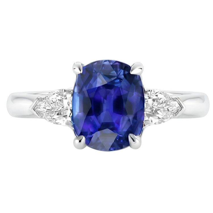 naturel oval diamant 3carats bague angle de côté