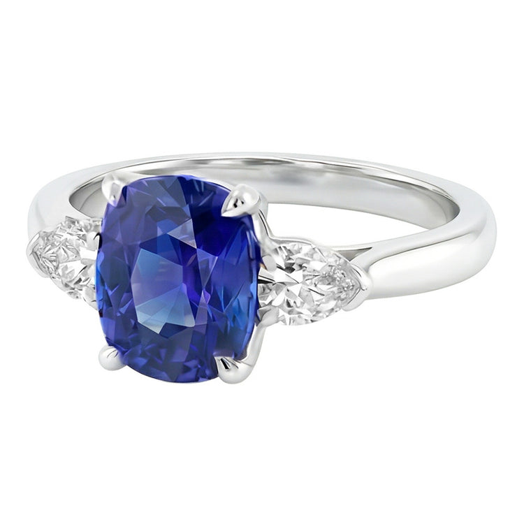 naturel oval diamant 3carats bague détail rapproché