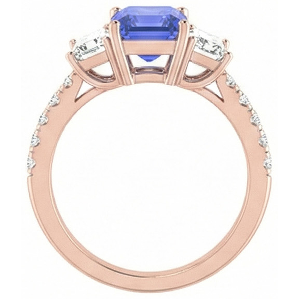 naturel diamant 3carats bague vue de profil