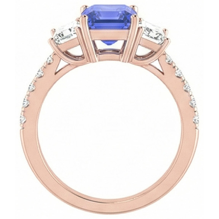 naturel diamant 3carats bague vue de profil