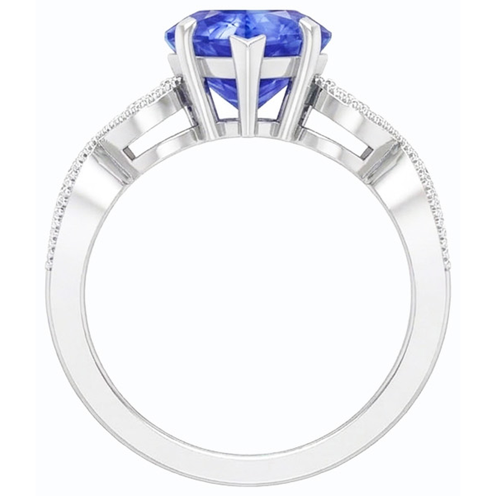 naturel round diamant 3carats bague vue de dessus