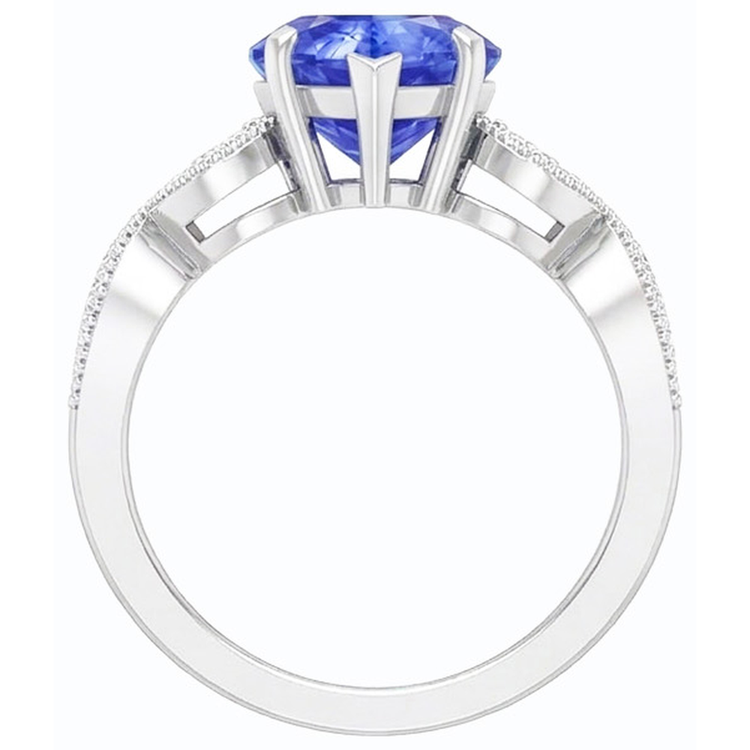 naturel round diamant 3carats bague vue de dessus