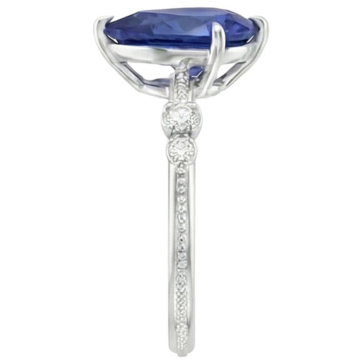 naturel pear diamant 2.50carats bague vue de dessus