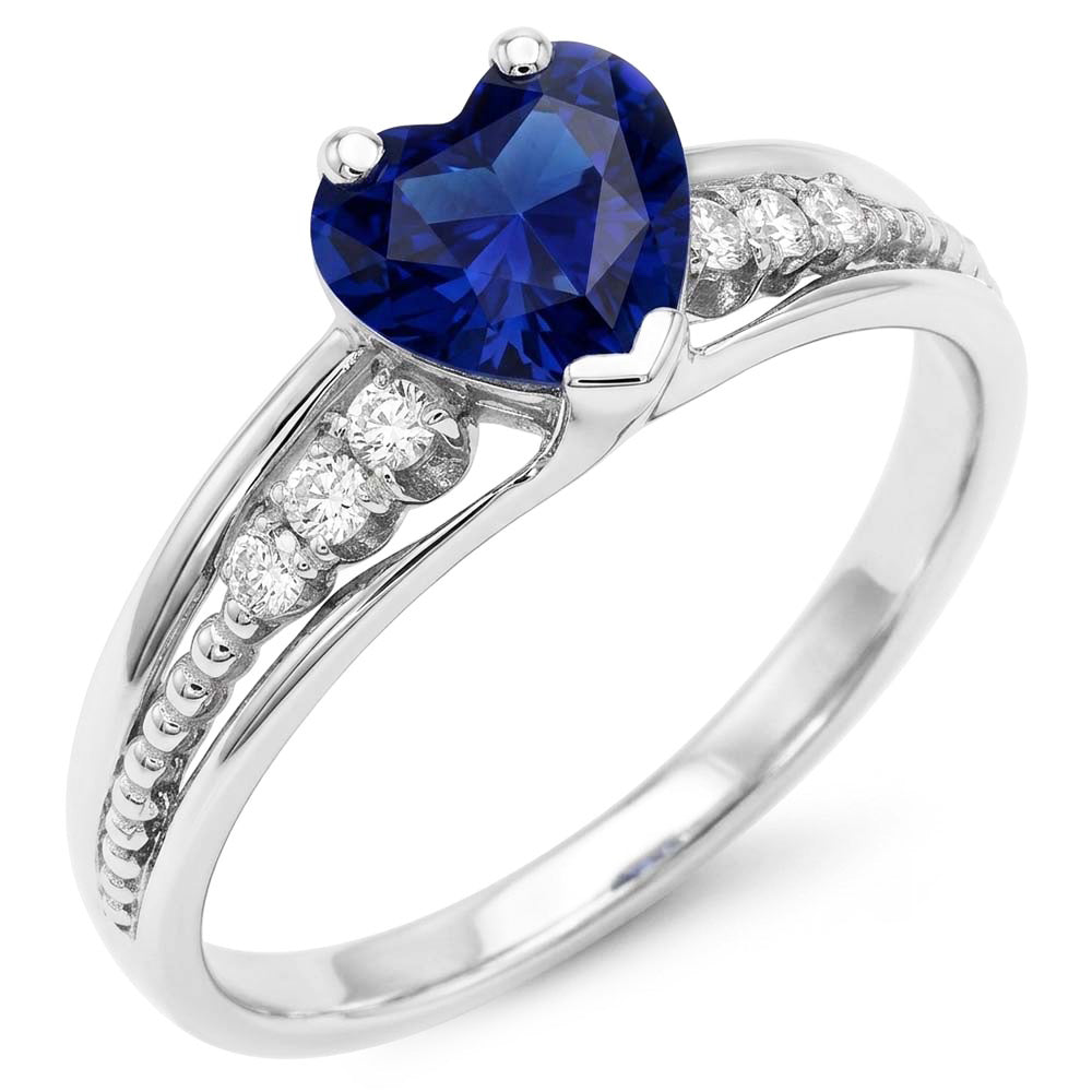 Bague Diamant Avec Pierres Précieuses Taille Coeur Bijoux En Saphir De Ceylan