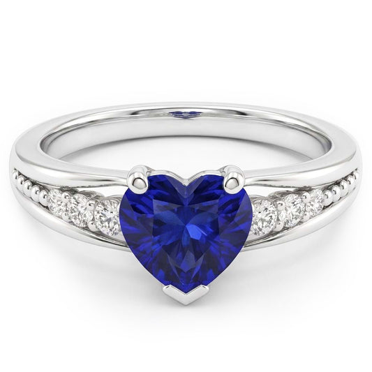 Bague Diamant Avec Pierres Précieuses Taille Coeur Bijoux En Saphir De Ceylan