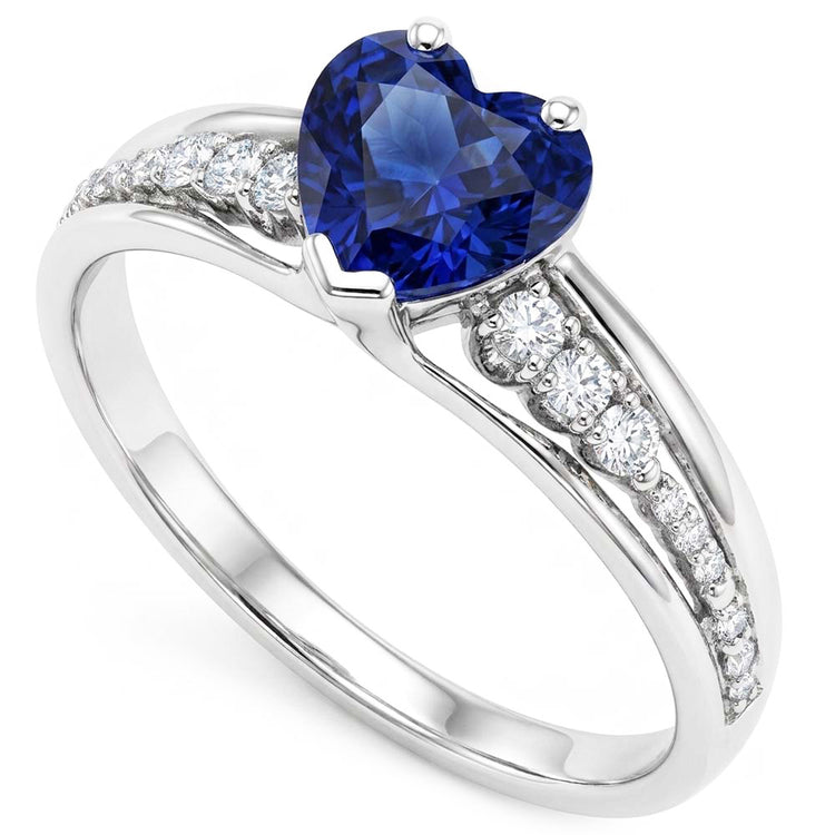 Bague Diamant Avec Pierres Précieuses Taille Coeur Bijoux En Saphir De Ceylan