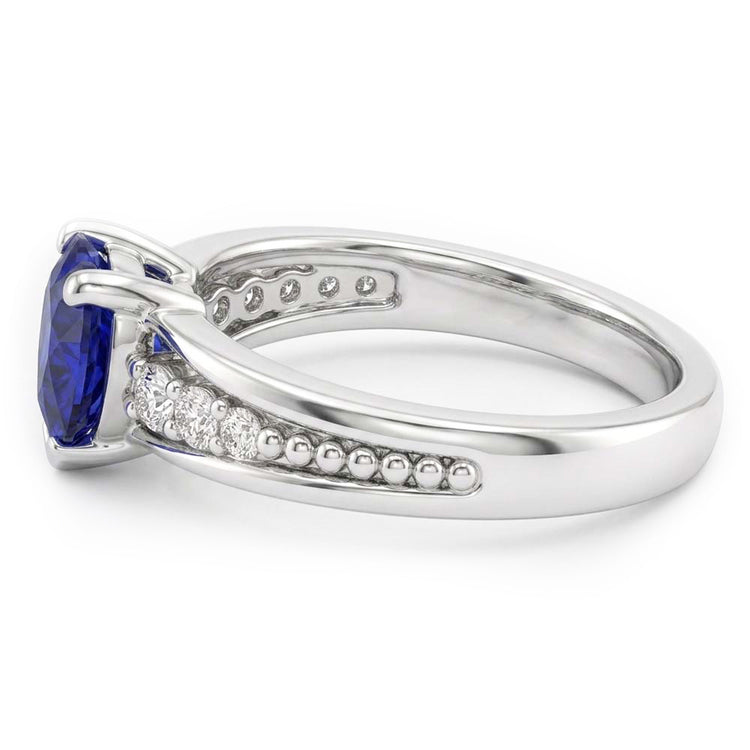 Bague Diamant Avec Pierres Précieuses Taille Coeur Bijoux En Saphir De Ceylan