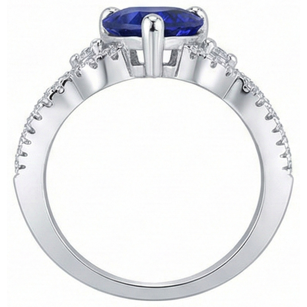 naturel round diamant 3.50carats bague sur blanc