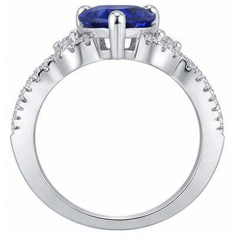 naturel round diamant 3.50carats bague sur blanc