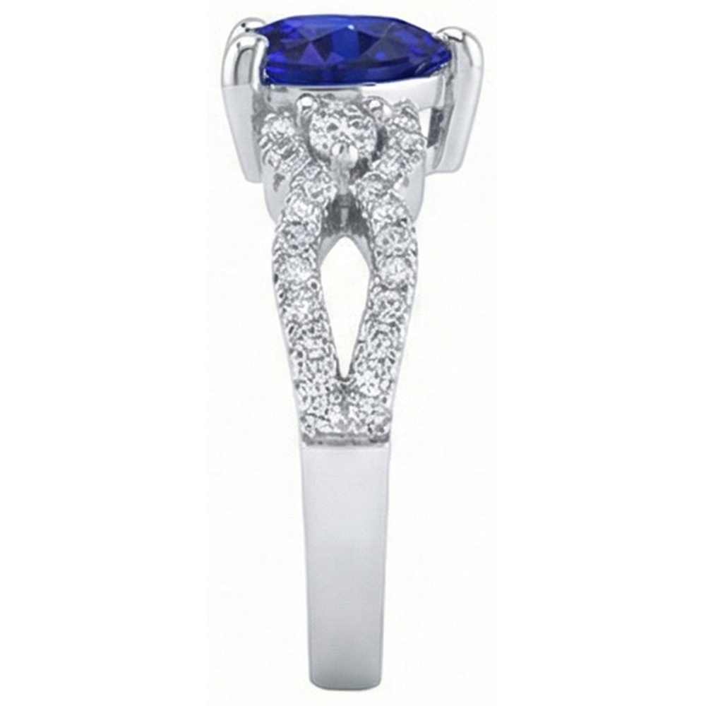 naturel round diamant 3.50carats bague vue de profil
